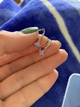 Pendientes de plata de ley 925 para mujer, Pendientes de aro para parejas, regalo de San Valentín, aretes de circón coloridos ostentosos