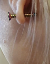 Pendientes de acero inoxidable estilo Punk Unisex, 5 colores, joyería para las orejas, Piercing gótico Rock, venta al por mayor, 1 par