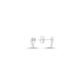 

KUTAYDAN Zircon Cubic Zirconia Tiny Wing Earrings 925 Sterling Silver