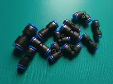 Conector neumático PV, manguera de aire/agua y conector de empuje de tubo de plástico de 4-16mm, conector rápido de manguera, adaptador de ángulo, enchufe 1 Uds