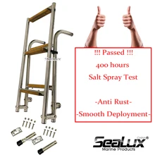 Sealux нержавеющая сталь 304 2+ 3 шага складная лестница посадочная лестница с тиком шаги для морской лодки рыбалка на яхте паруса