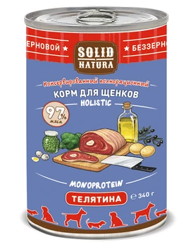 

Solid Natura holistic veal for puppies 0,34 kg * 6 PCs