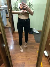 Pantalones vaqueros de talla grande para mujer, vaqueros negros, pantalones elásticos femeninos, ajustados