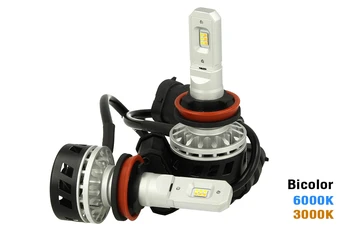 

Full Led Canbus Kit H8 H11 30W Dual Color 6000K 3000K Dual Color white yellow Super bright and anti-fog 12V 24V 5000lm