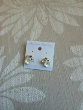 Asymmetric Earrings Powder Flowers Camellia Shadow-Quality Women Pink 5 New