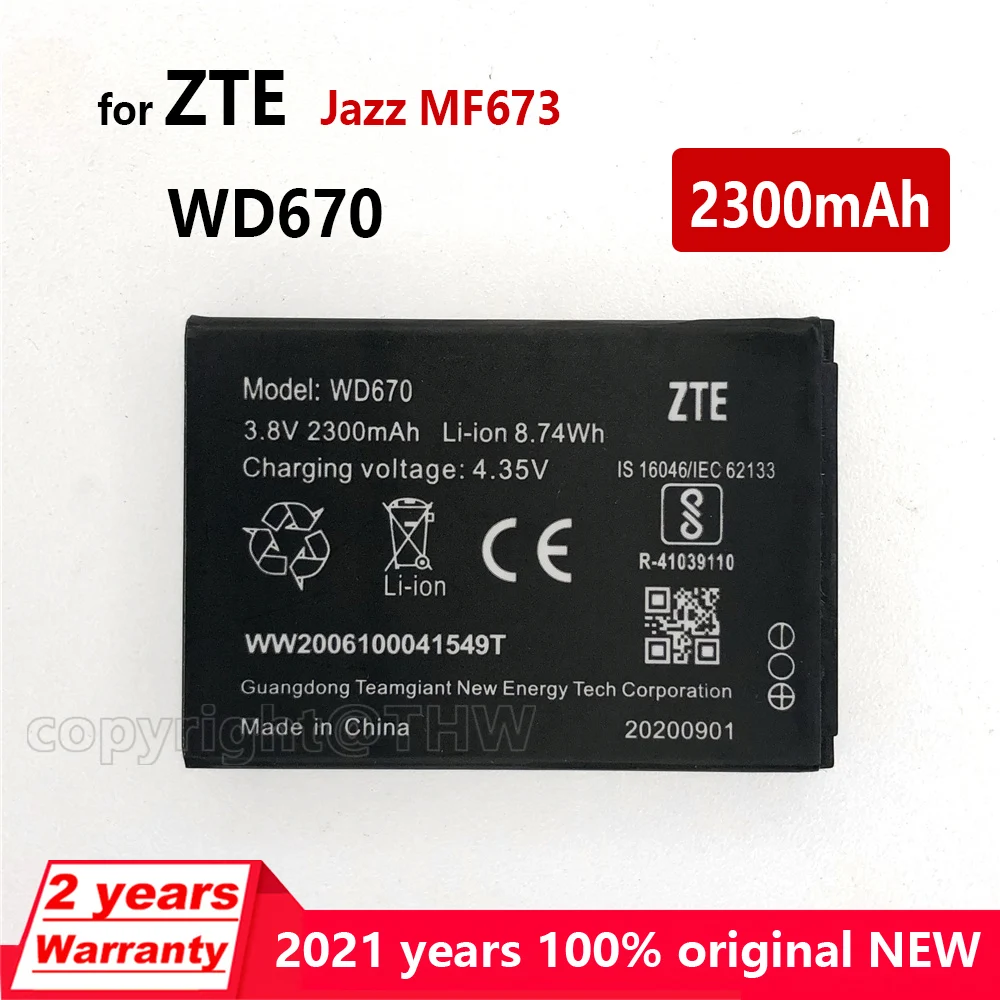 

New Original 2300mAh Battery For ZTE WD670 Jazz MF673 DC009 Super Mobile Phone High Quality Batteries Rechargeable Battery
