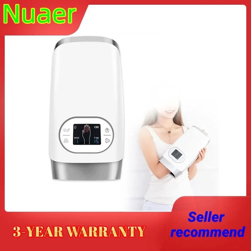 Electric Hand & Wrist Massager with LCD Screen Pain Relief Air Compression Palm Fingers Carpal Massage Therapy Heat USB | Красота и
