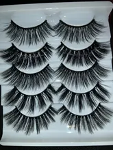 Pestañas postizas de pelo de visón, extensiones de pestañas postizas entrecruzadas naturales, maquillaje largo desordenado, extensión de pestañas postizas, herramientas de belleza, 5 pares