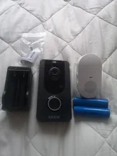 EKEN-cámara de vídeo inalámbrica V7, intercomunicador Visual con visión nocturna, PIR, detección de movimiento, Control por aplicación, Wifi, 1080P