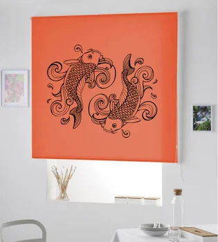 

Blind Iroa roll with drawing/Fish Chinese! ROLLER BLINDS TRANSLUCENT! (ORANGE 100X175)