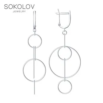 

SOKOLOV drop earrings in silver fashion jewelry 925 women's male, long earrings