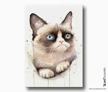 

Grumpy Cat Canvas Painting-Home Picture Frames Wall Photo Frame Wooden Canvas Frame