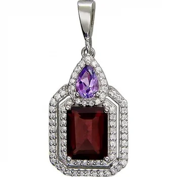 

Esthete pendant with rhodolite, amethyst and cubic zirconia