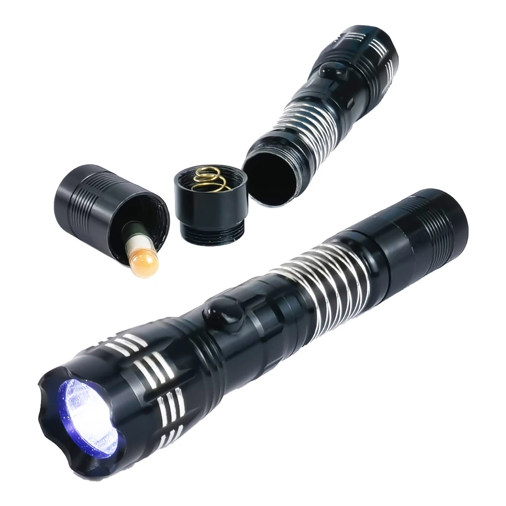 Discreet Pill Holder Stash Box Disguised as Fully Functional LED Flashlight with Secret Compartment Discrete Storage Container |