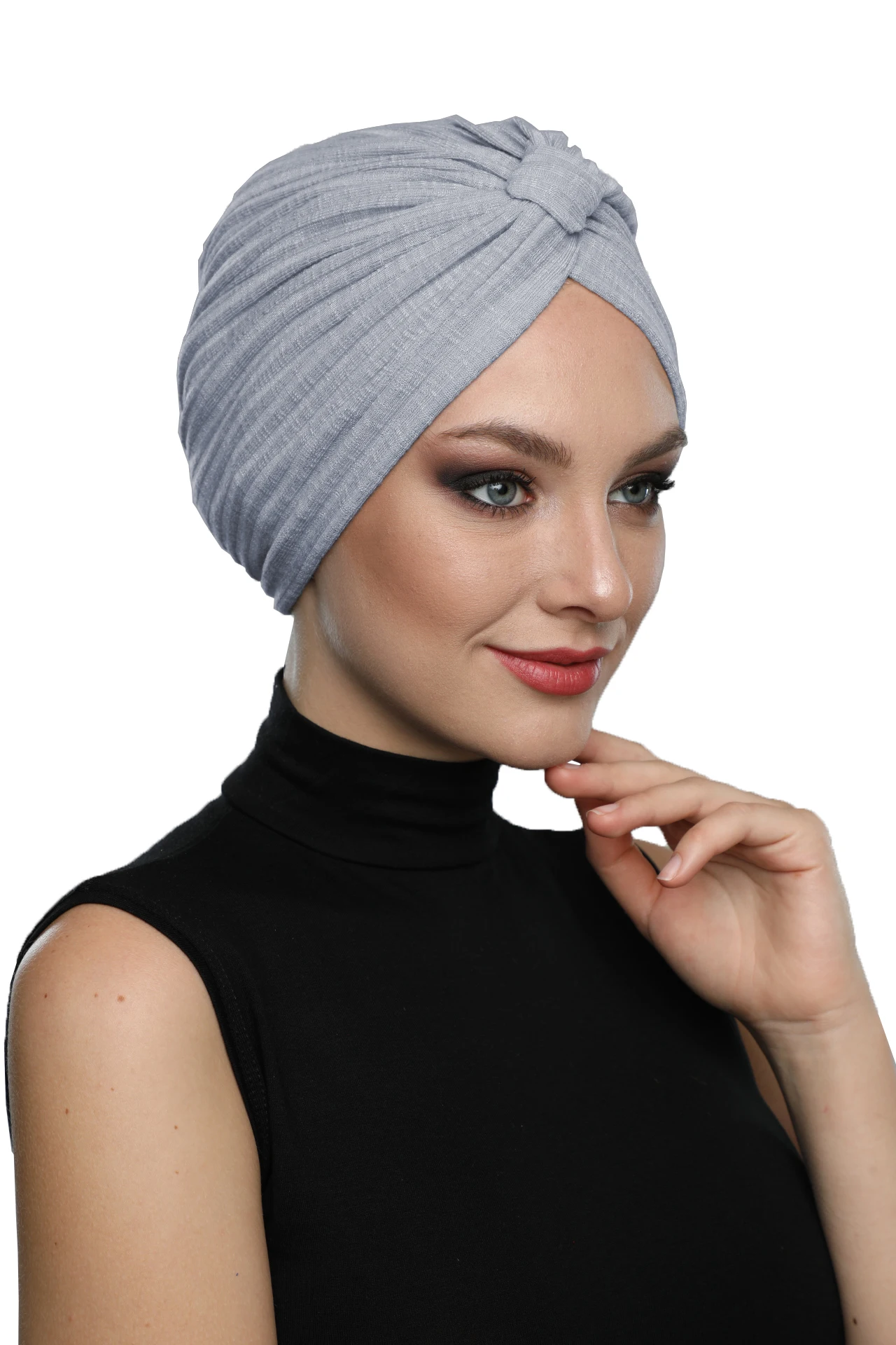 2024 New Fashion Cross Banded Combed Cotton Ready Turban Hijab Bonnet Scarf Cancer Cap Special Women Product Beret Bandana