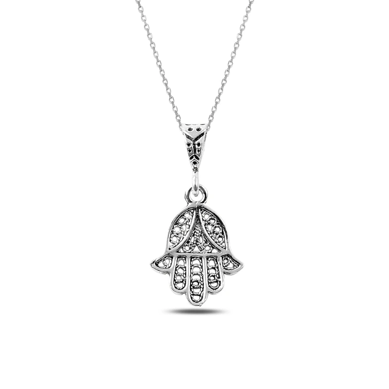 

Armagano Oxidized Fatma Master Hand Necklace