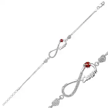 

KUTAYDAN 925 Sterling Silver Heart Infinity Dearie Womens Bracelet