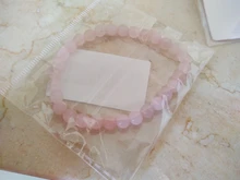 Pulsera elástica de cuarzo con piedra Natural para mujer, brazalete de color rosa en polvo, 2021
