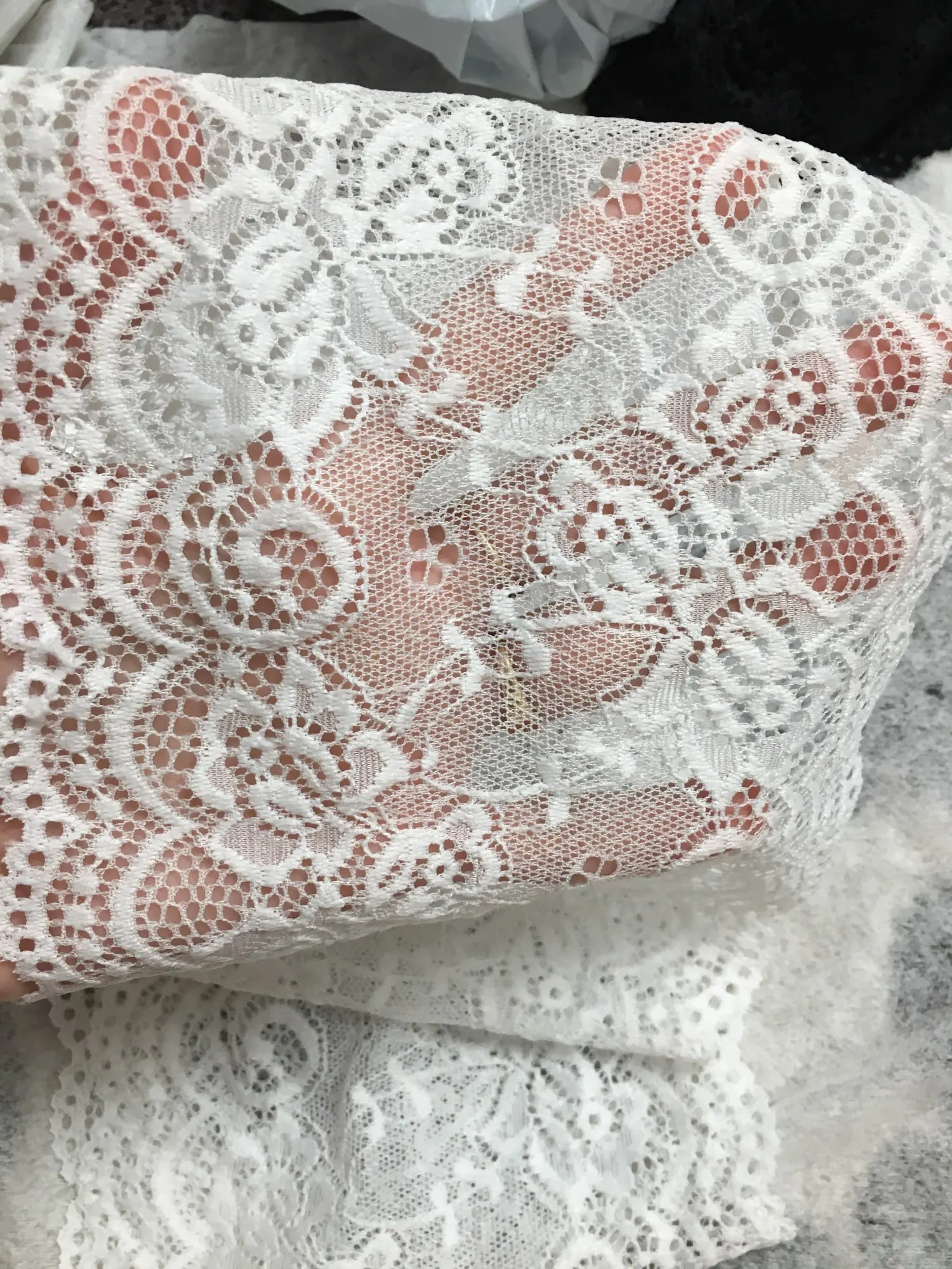 Floral Pattern Cut Work Fabrc 7.62 Wide Trim Crafting Sewing Lace By The Yard 