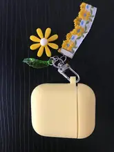 Bluetooth Earphone Case Cover Ornament-Accessories Key-Ring Flower-Decoration Apple Airpods