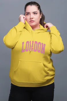 

Angemiel Wear Pink Color London Yellow Women 'S Hooded Sweatshirt