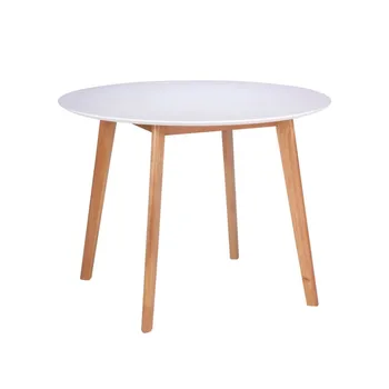 

Round dining table 100 cm wood and white, Nordic dining table. Modern furniture dining tables. Kitchen Table
