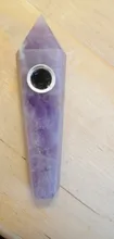 Pipa para fumar de cuarzo Natural, varilla de punto de amatista de sueño, tratamiento de GEMA con filtro de Metal, precio al por mayor, 1 ud.