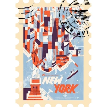 

New York souvenir magnet vintage tourist poster