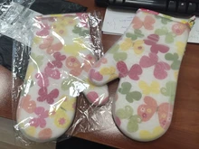 2 uds resistente al calor guantes de silicona para cocina horno guantes grueso guante de cocina de silicona microondas horno de la cocina guantes con estampado