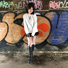 Tops Cute Tees Tshirt Harajuku Oversized Batwing Long-Sleeve Street-Girls Gothic Punk