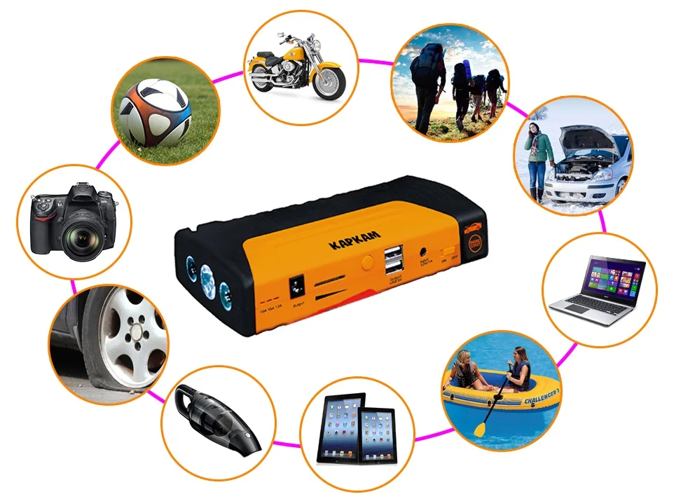 CARCAM JUMP STARTER ZY-10+ с пуско-зарядным устройством на 16800 мАч и компрессором