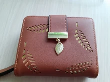 Cartera de moda para mujer, billetera corta, bolso de mano con huecos, monedero de cuero PU, tarjetero