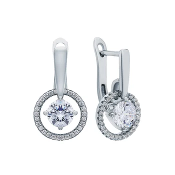 

Silver earrings with cubic zirconia sunlight sample 925
