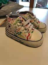 Zapatos de primeros pasos para bebés, zapatillas deportivas de lona antideslizantes de suela blanda para recién nacidos