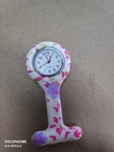 Reloj de bolsillo para enfermeras, con estampado de moda, broche de silicona, Túnica, reloj de bolsillo con cadena, esfera inoxidable de cuarzo, doctor Med