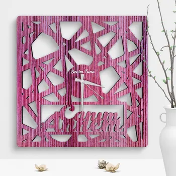 

Personalized Dear Mom Design Large Wooden Wall Clock-Model 1-8