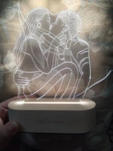 Night-Light Wooden-Base Text-Photo Christmas-Gift Customized Wedding DIY Holiday 