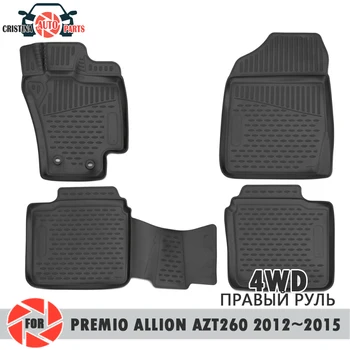 

Floor mats for Toyota Premio Allion AZT260 2012~2015 4WD rugs non slip polyurethane dirt protection interior car styling
