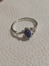 Anillo Vintage de cristal con lapislázuli azul, joyería para Cosplay, 1 unidad