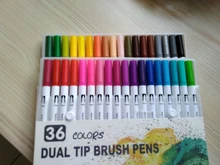 Conjunto de rotuladores de doble punta, Set de 12-120 rotuladores para dibujo artístico, obra de arte con acuarela