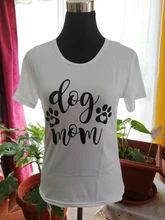 Camiseta de manga corta con estampado de huella de perro para mujer, ropa con estampado de flor de Mascota, Tops para mujer