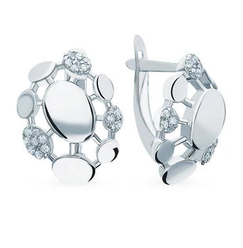 

Silver earrings with cubic zirconia sunlight sample 925 test