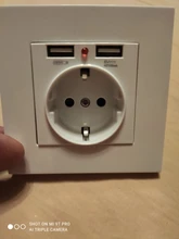 Indicator Panel Outlet Power-Socket Wall Gold Dual-Usb Black White 16A 5V Grey Gray EU