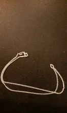 Collar de cadena lateral de Plata de Ley 925 auténtica fina para mujer, niña y niño, 16-30 pulgadas, 2mm, 40-75cm, joyería, collar