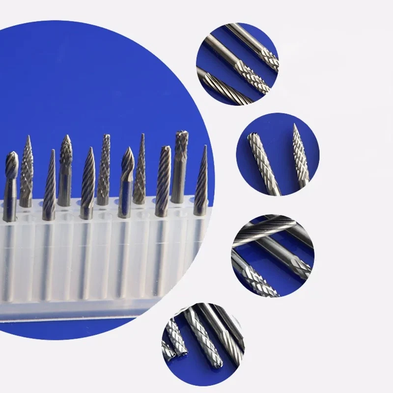 

3*3mm Rotary Cutter Files Tungsten Carbide Rotary Burrs Set for Accessories Milling Cutter Drill Bit Engraving Bits