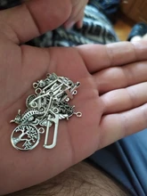 30 Uds. De abalorios variados de Metal Vintage para fabricación de joyas, abalorios de pájaros, colgante de pulsera DIY, accesorios de encaje negro