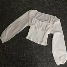 Short Blouses Womens Tops Long-Sleeve Vintage Square-Collar Casual Simple New Bow Solid