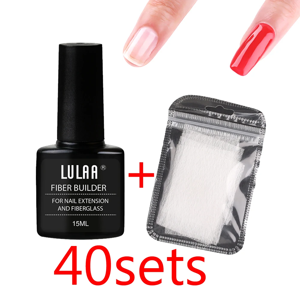 40 комплектов клея для наращивания ногтей VIP LINK + 40/80 шт. стекловолокна
