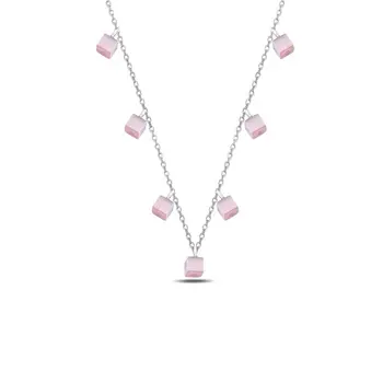 

Angemiel 925 Silver Dangle Cube Necklace