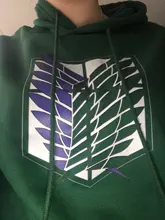 Sudadera con capucha de Anime para mujer, ropa de calle de manga larga con capucha de Attack on Titan, Harajuku, deportiva, verde, Unisex, G1, 2020